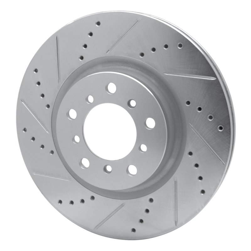 BMW M3 Brake Rotor (1) - Right Front - R1 Concepts - Drilled & Slotted - Silver - `01-`06